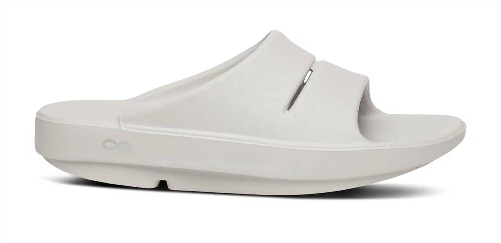 NEW OOFOS men's ooahh slide sandals in moonstone